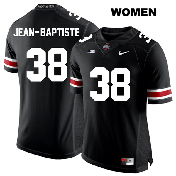 Ohio State Buckeyes Women's Javontae Jean-Baptiste #38 White Number Black Authentic Nike College NCAA Stitched Football Jersey CA19Q45XV